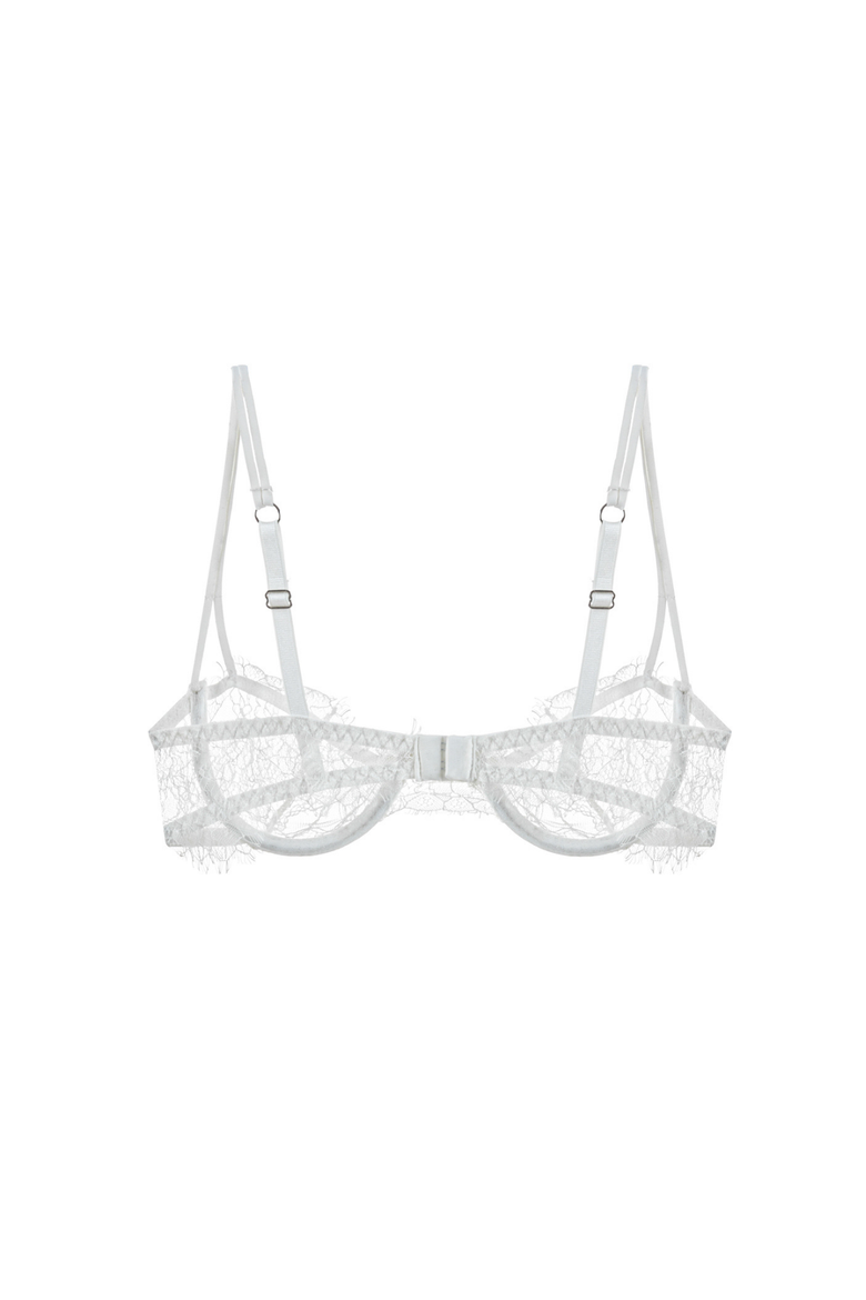 Lacy Bra - Lace Triangle Bralette, Alternate, color, White