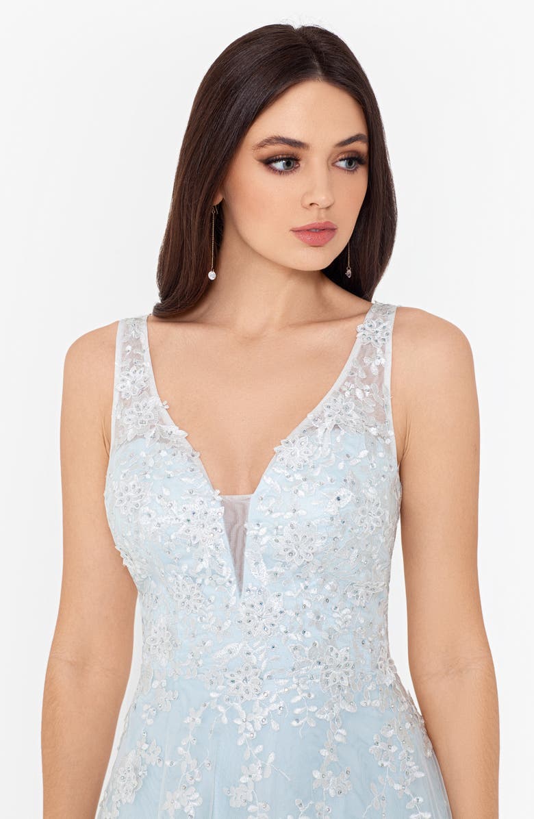 Xscape Evenings Xscape Embroidered Chiffon Ballgown, Alternate, color,