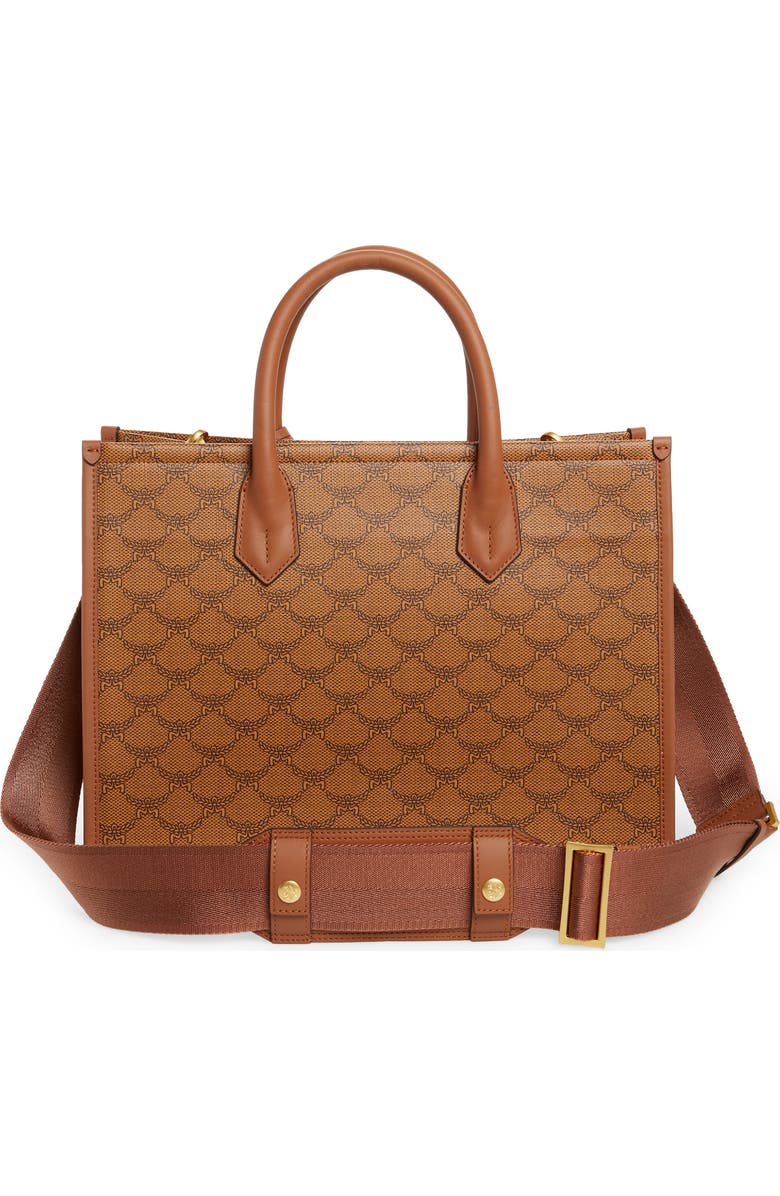 MCM Medium Himmel Lauretos Coated Canvas Tote, Alternate, color,