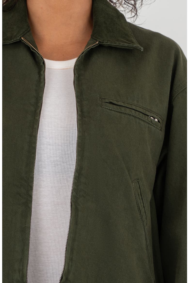 Hudson Zip-Up Cotton Twill Jacket, Alternate, color, DARK OLIVE