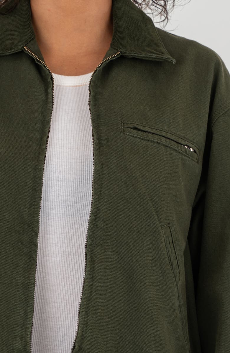 KUT from the Kloth Hudson Zip-Up Cotton Twill Jacket, Alternate, color, Dark Olive