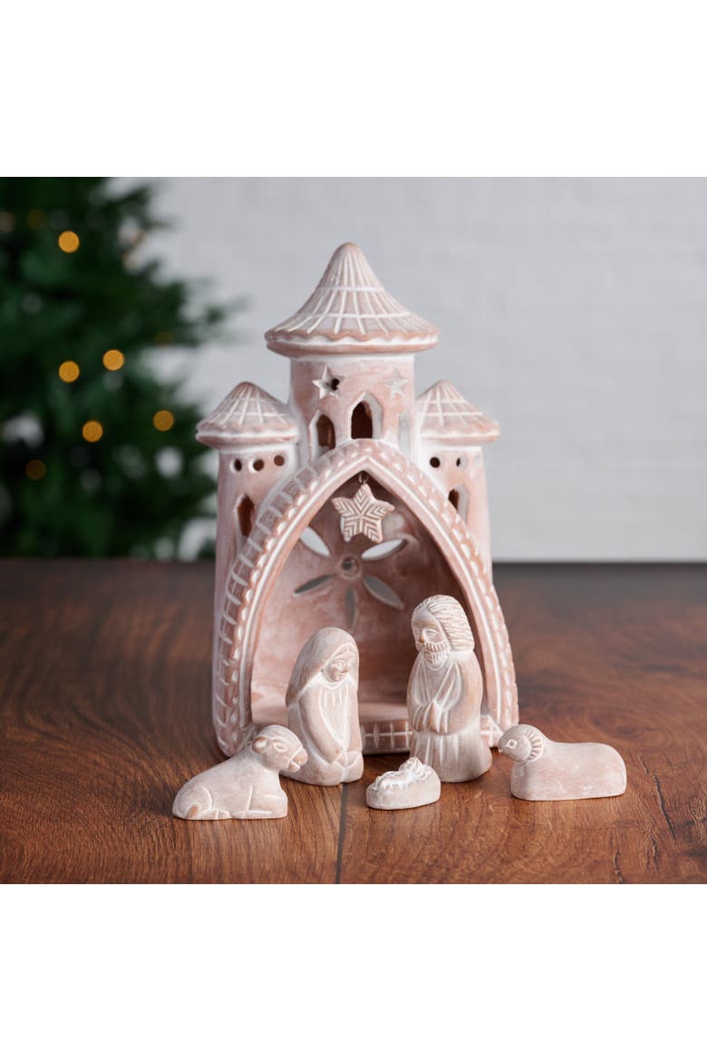 Mahal Terracotta Nativity, Alternate, color, Natural/whitewash