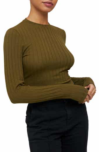 Long Sleeve Crop Rib Top