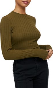 Bella Dahl Long Sleeve Crop Rib Top