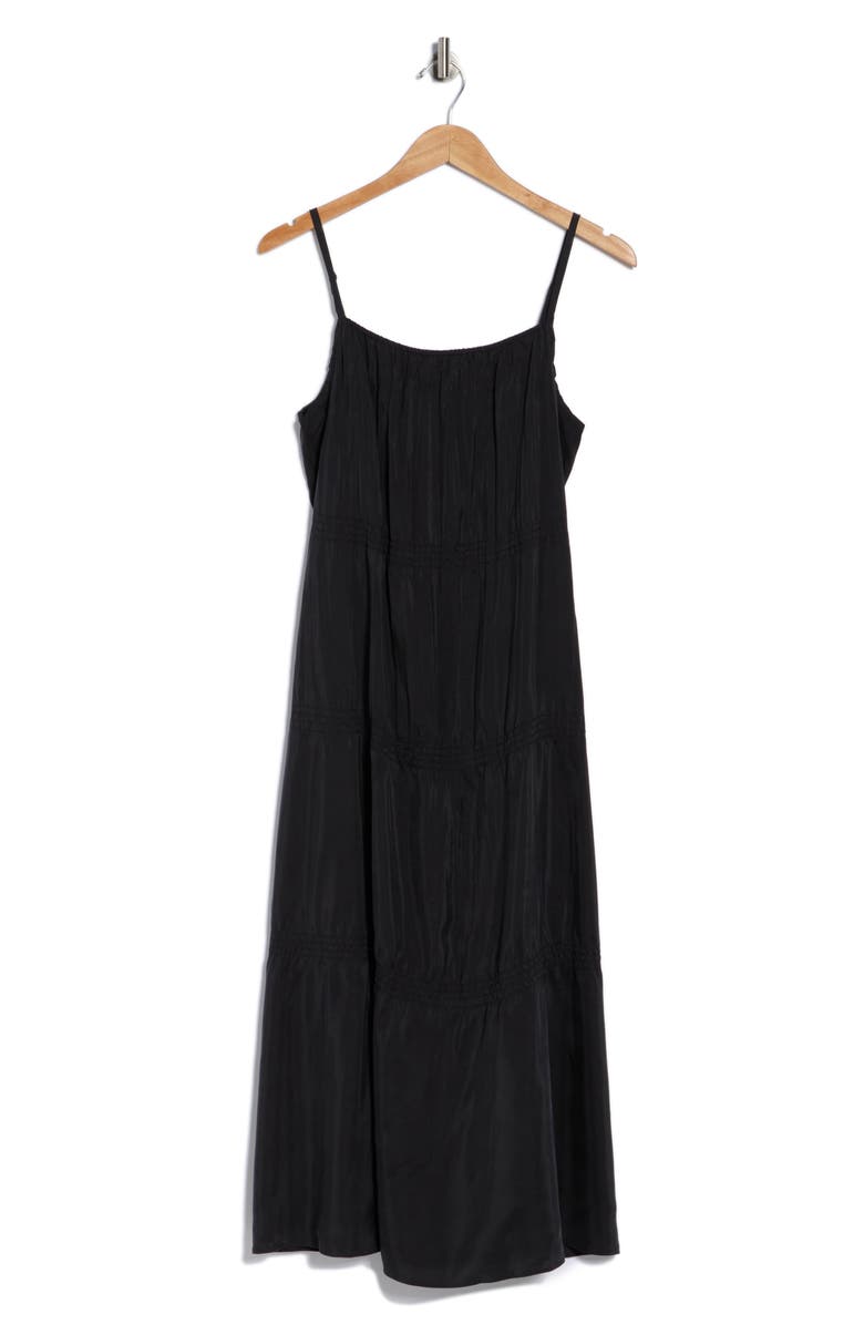 Eileen Fisher Smocked Cami Maxi Dress, Main, color, Black