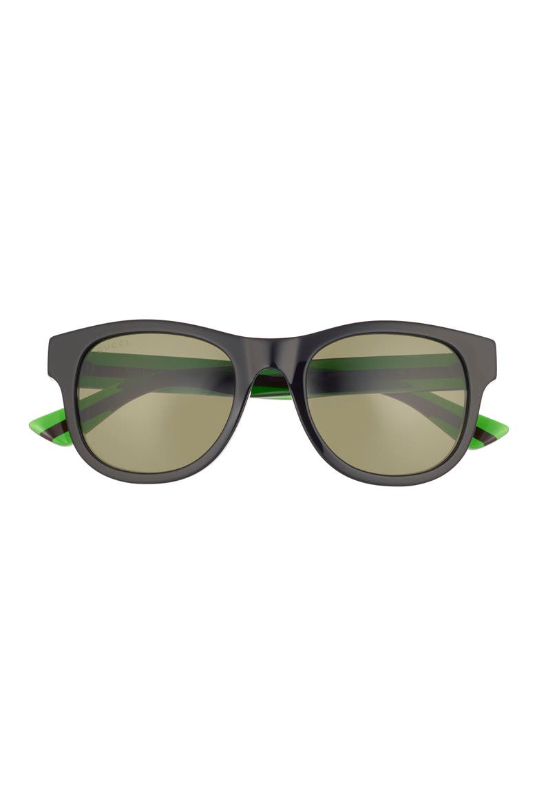 52mm Square Sunglasses, Main, color, BLACK GREEN GREEN