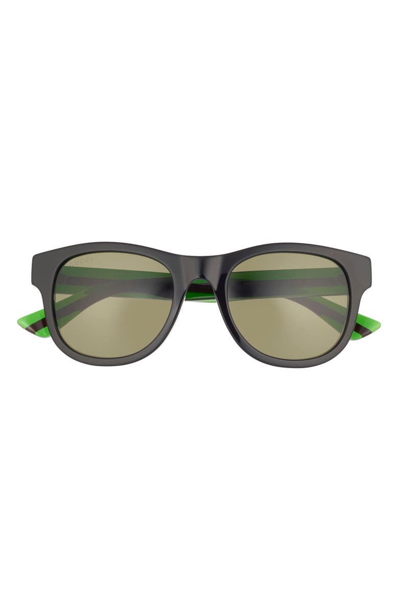 Gucci 52mm Square Sunglasses, Main, color, Black Green Green