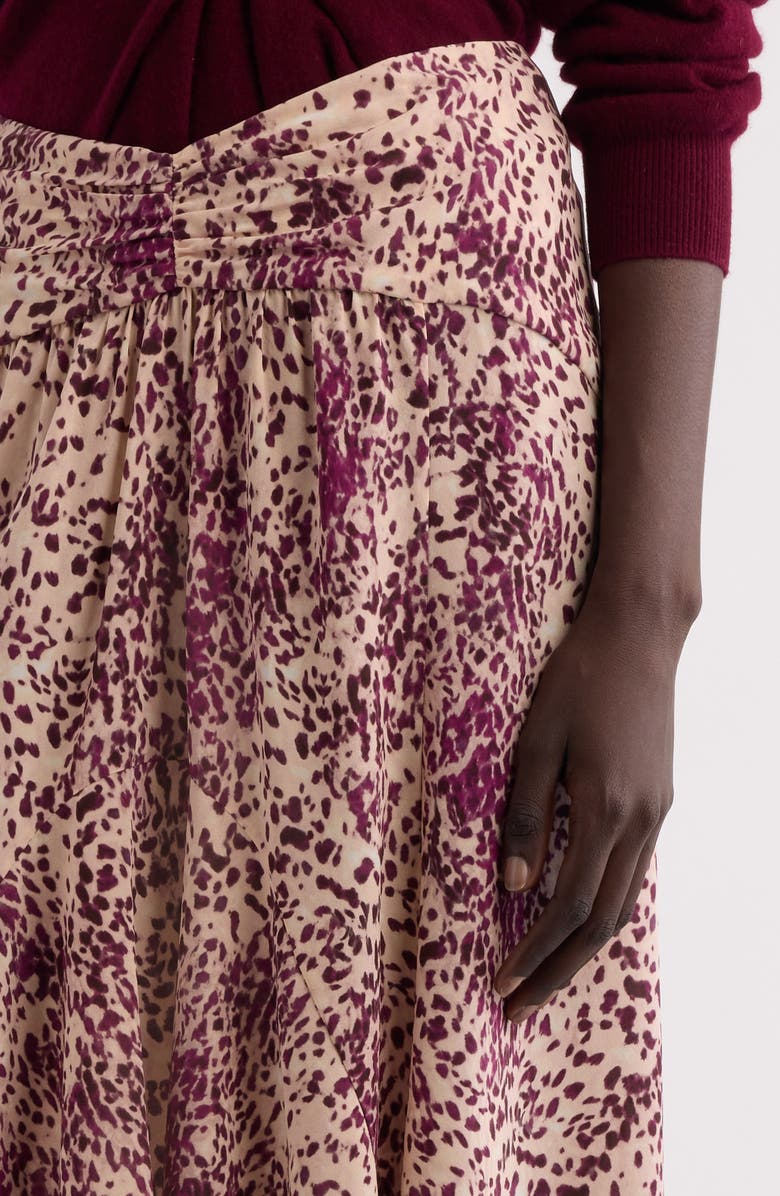 Isabel Marant Olena Stretch Silk Midi Skirt, Alternate, color,