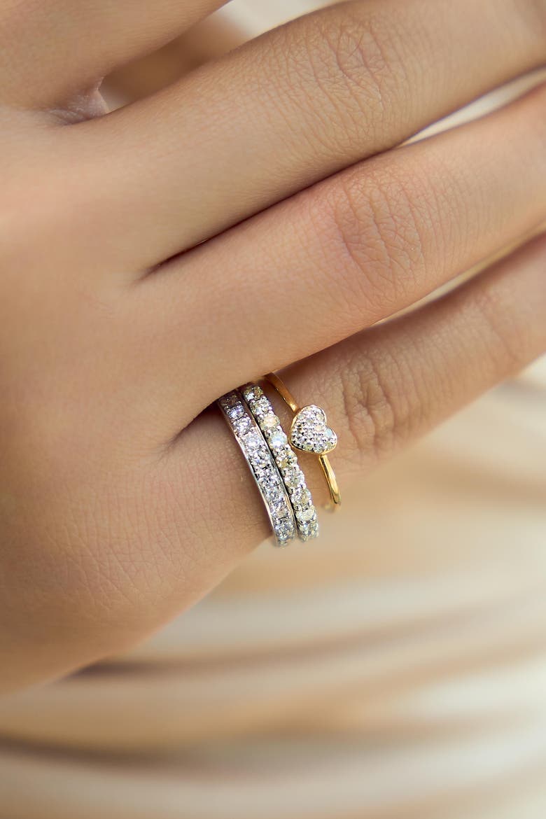 Thea Diamond Pave Heart Ring in 14K Gold - 0.09 ct, Alternate, color, 14K Yellow Gold