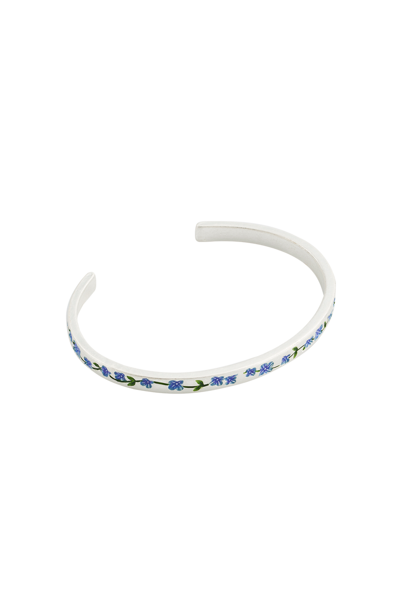 Fable England Forget Me Not Silver Bangle, Alternate, color, Silver