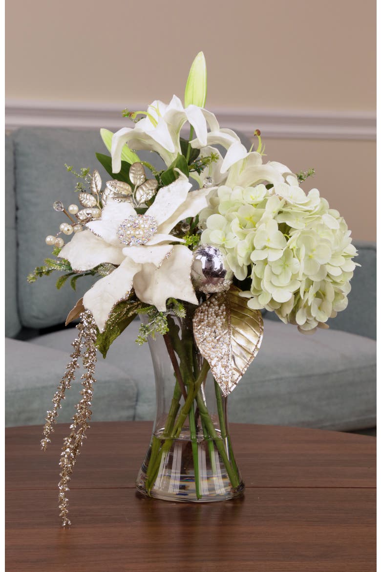 Lily Hydrangea Christmas Vase, Alternate, color, Pale Green