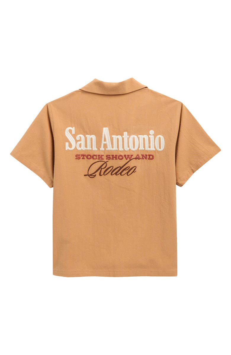PacSun Kids' San Antonio Cotton Blend Camp Shirt, Alternate, color, Brown
