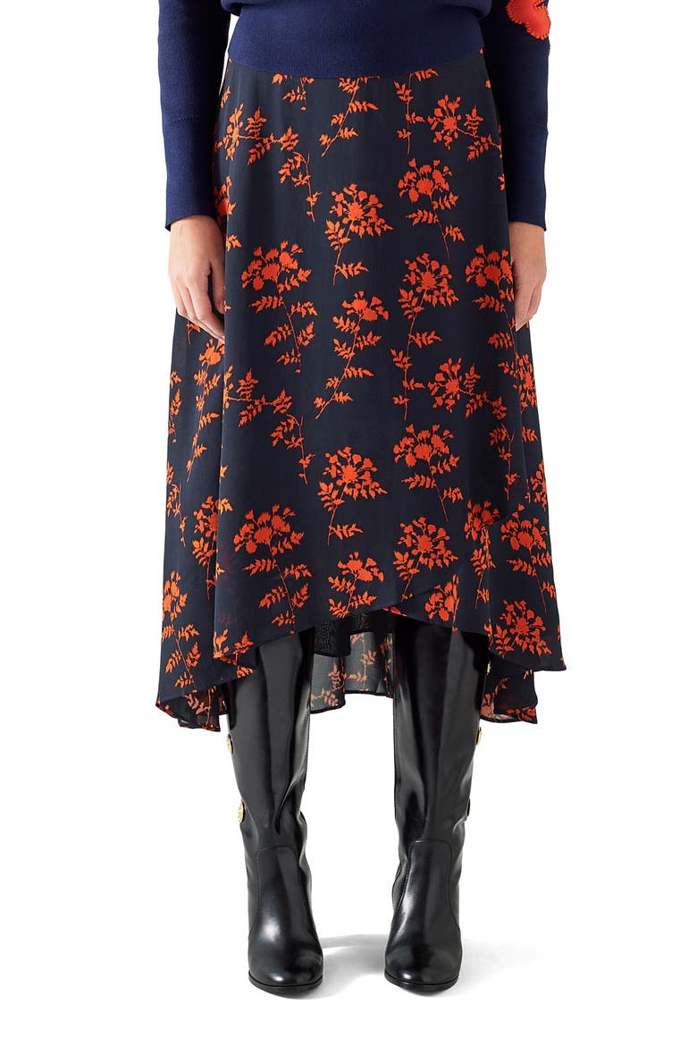 Krasner Midi Skirt, Main, color, BLU-NAVY MULTI