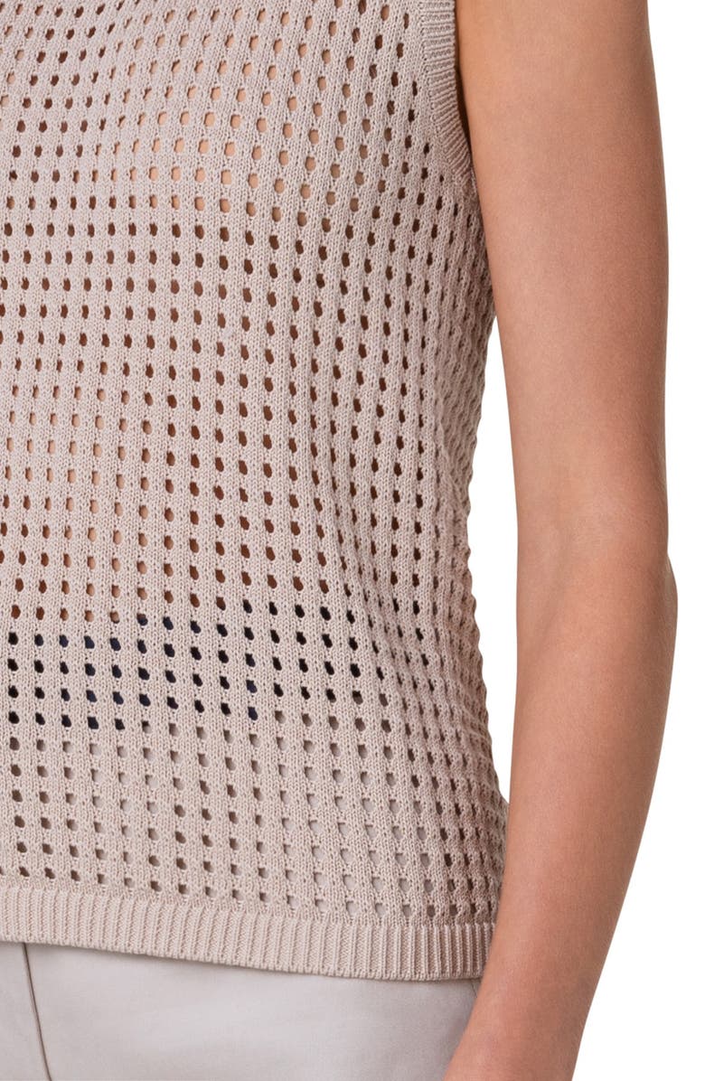 Akris punto Cotton Open Stitch Sweater Tank, Alternate, color, 
