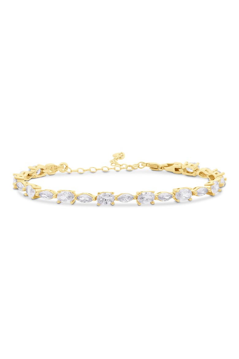 Marquise & Oval Cubic Zirconia Tennis Bracelet, Main, color, GOLD