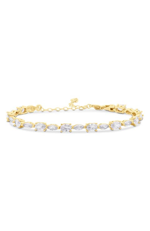 Marquise & Oval Cubic Zirconia Tennis Bracelet