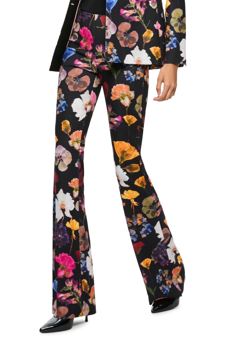 Floral High Waist Bootcut Pants, Alternate, color, TIMELESS BLOSSOM