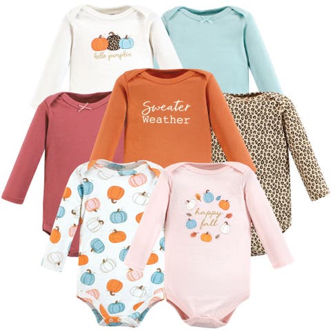 Soft Cotton Long-Sleeve Bodysuits 7-Piece Value Pack