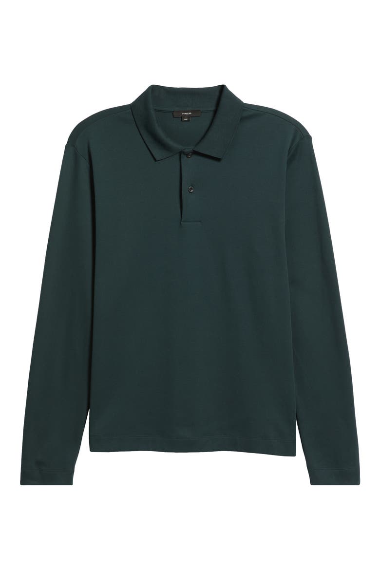 Long Sleeve Peached Cotton Jersey Polo, Alternate, color, COUNTRY RACER