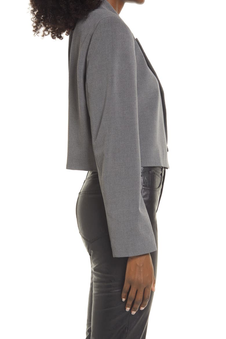 Crop Blazer, Alternate, color, GREY MEDIUM CHARCOAL HEATHER