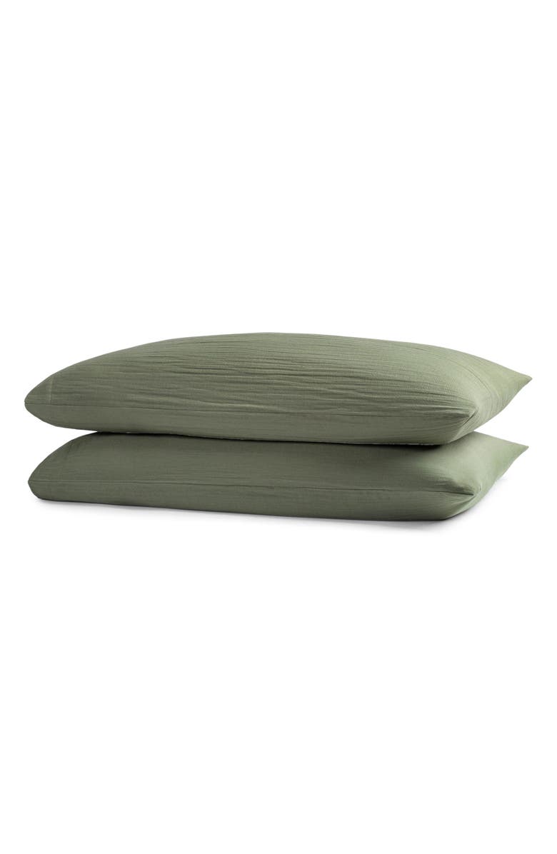 Crane Air Zen Crinkled Cotton Gauze 4-Piece Sheet Set, Alternate, color, Matcha
