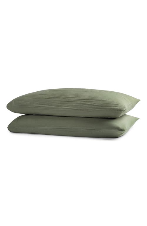 Crane Air Zen Crinkled Cotton Gauze 4-piece Sheet Set In Green