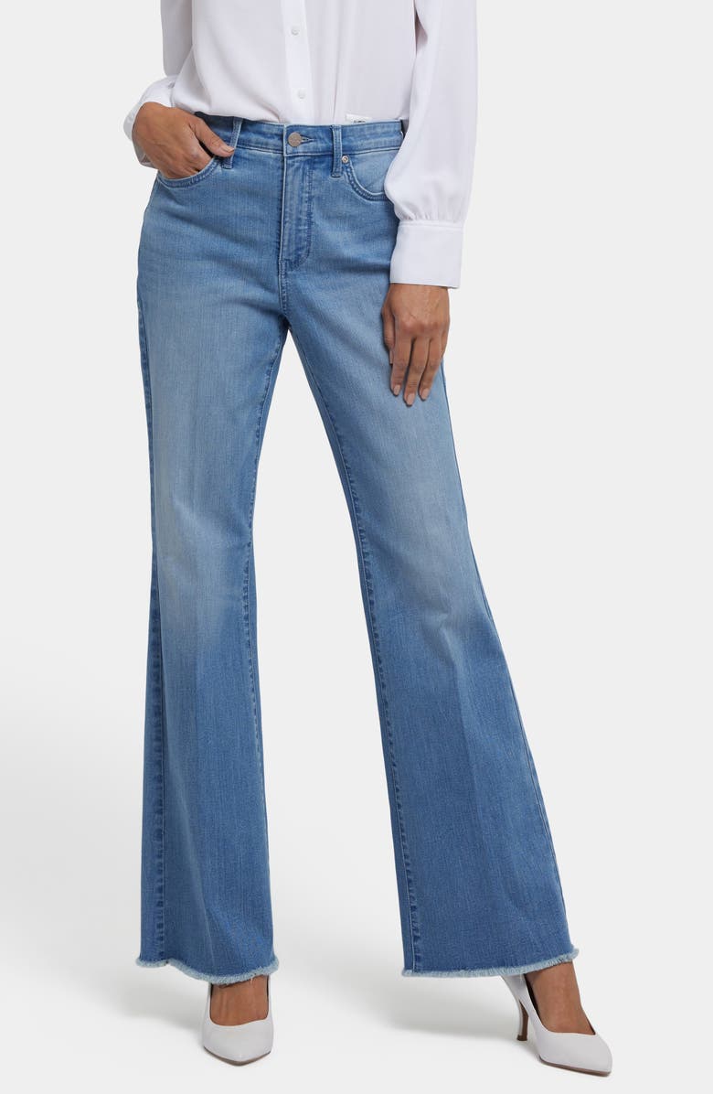 NYDJ Ava Frayed High Waist Flare Jeans, Main, color, Vendome Water