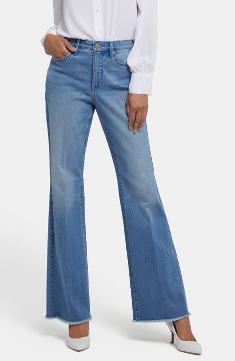 Ava Frayed High Waist Flare Jeans (Vendome Water)
