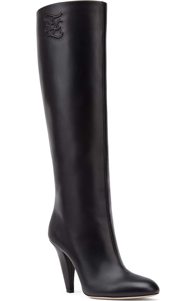 Fendi Karligraphy Embossed Logo Boot, Main, color,