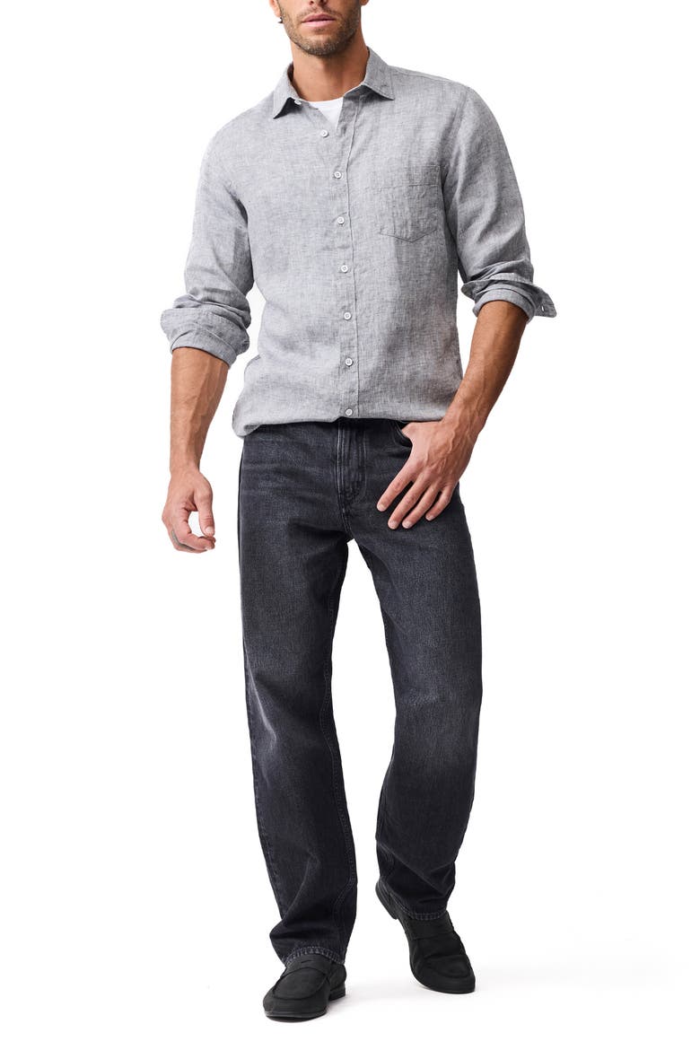 Coromandel Button-Up Linen Shirt, Alternate, color, SMOKE