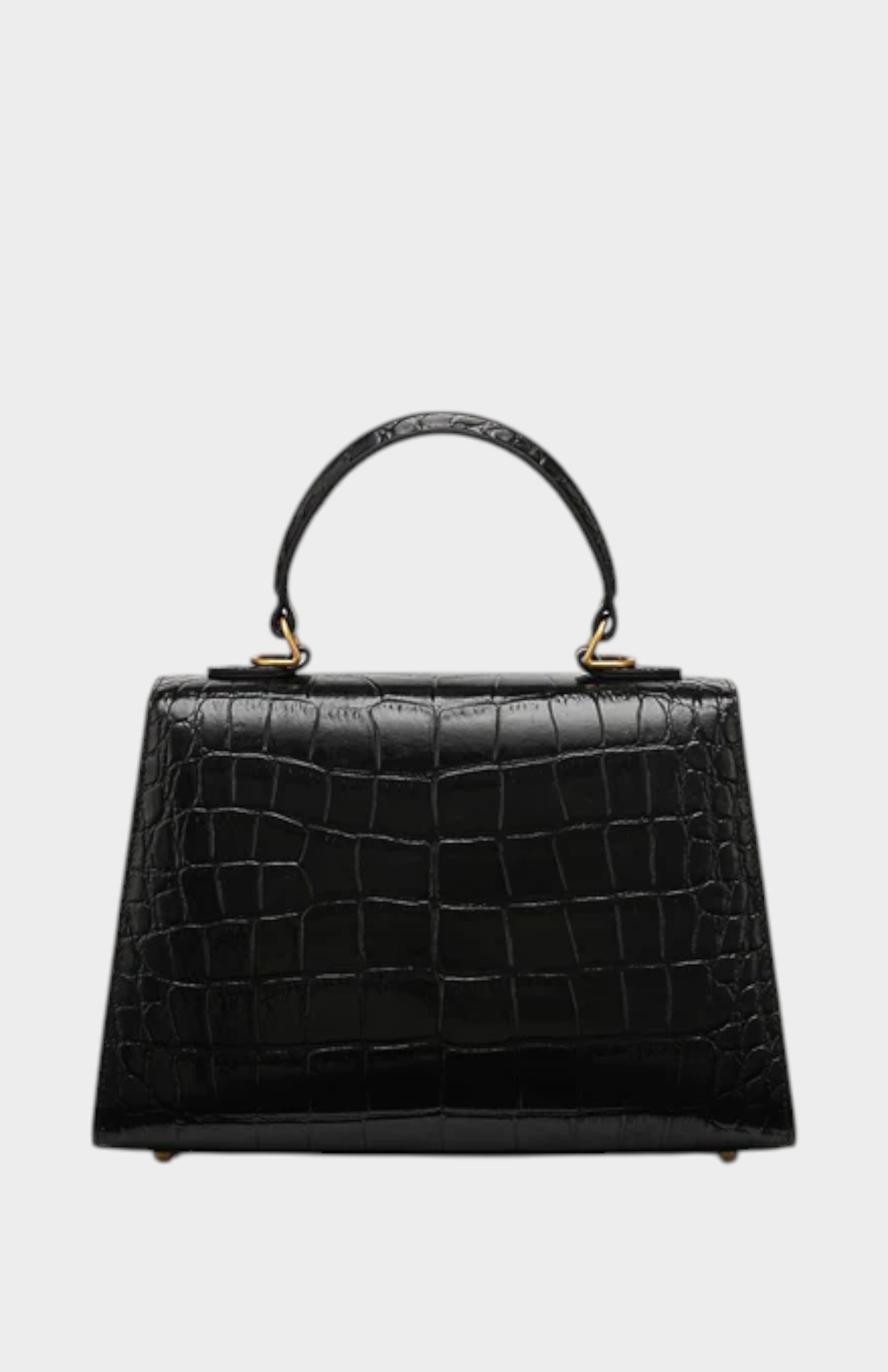 Mi Bolsa London Kensington - Croc Embossed Leather Top Handle Bag