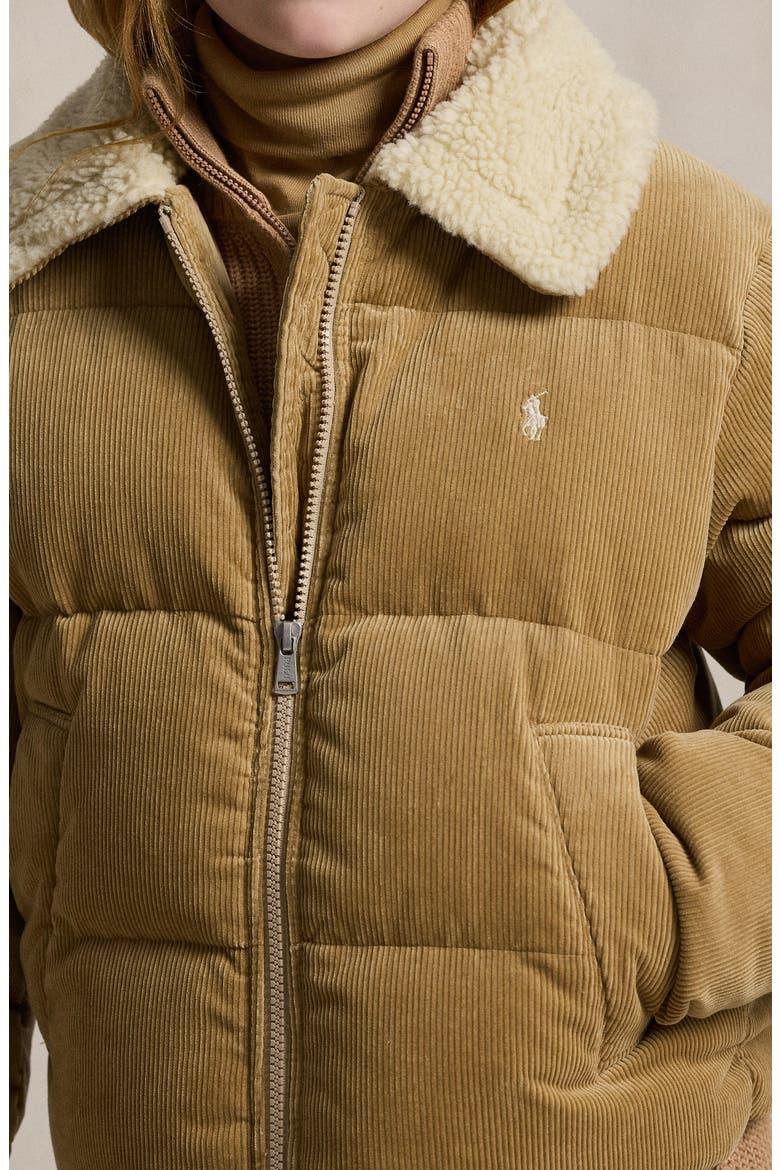 Cotton Corduroy Down Jacket, Alternate, color, KHAKI