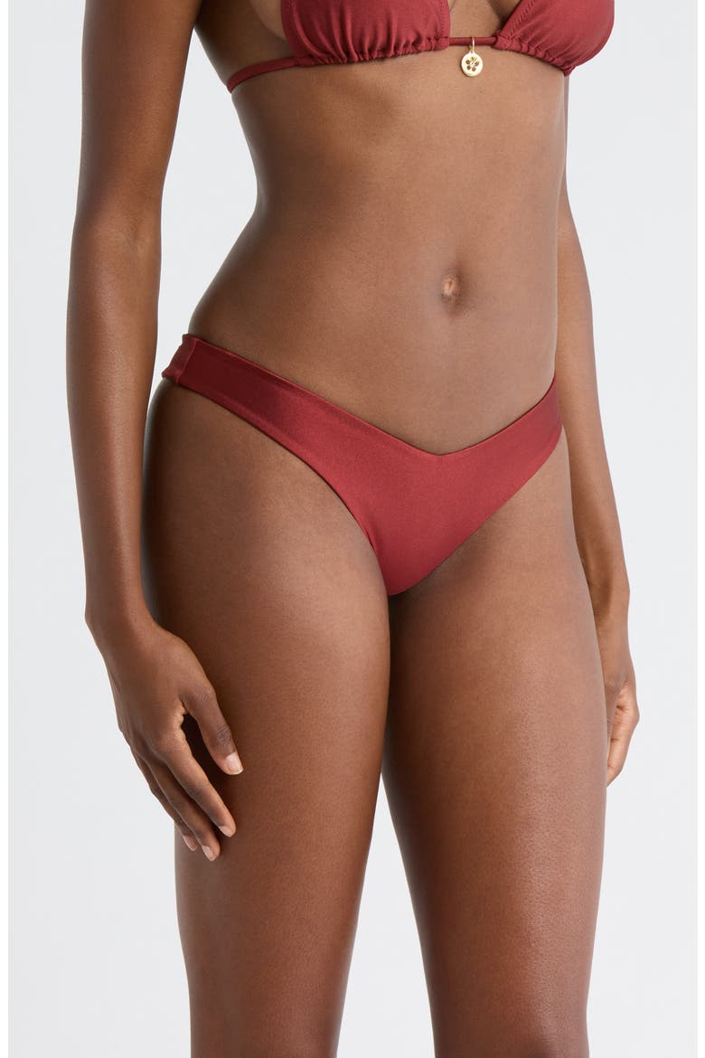 Y-Cut Thong Bikini Bottoms, Alternate, color, CINNAMON SUGAR