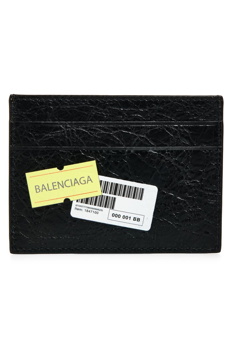 Cash Leather Card Case, Alternate, color, BLACK/ MULTICOLOR