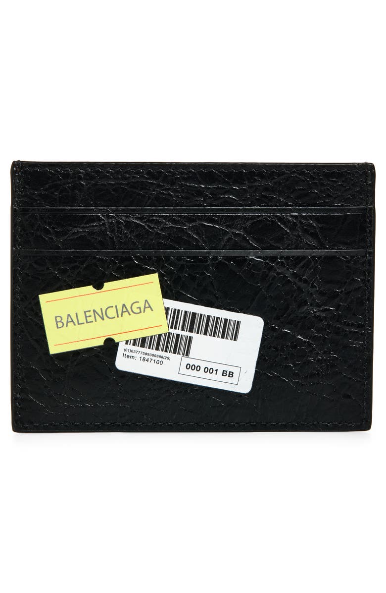 Balenciaga Cash Leather Card Case, Alternate, color, Black/ Multicolor