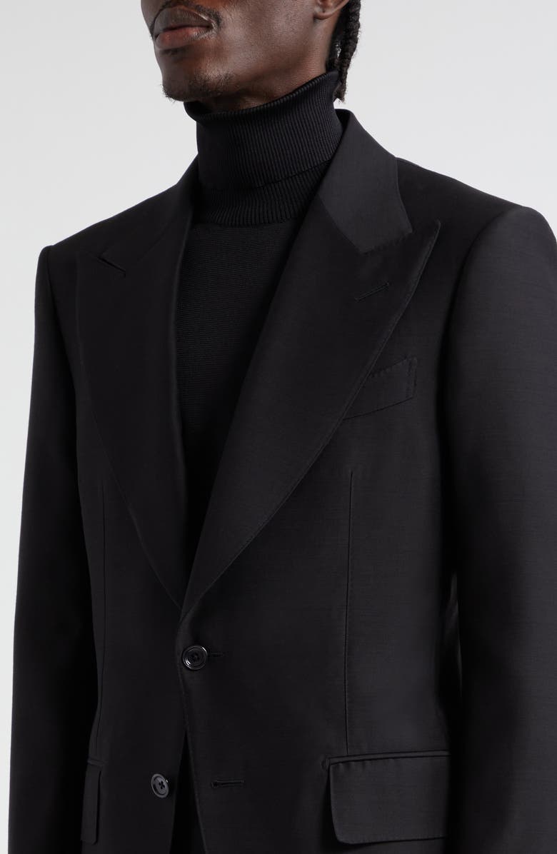 TOM FORD Atticus Wool & Silk Organza Evening Jacket, Alternate, color, Black