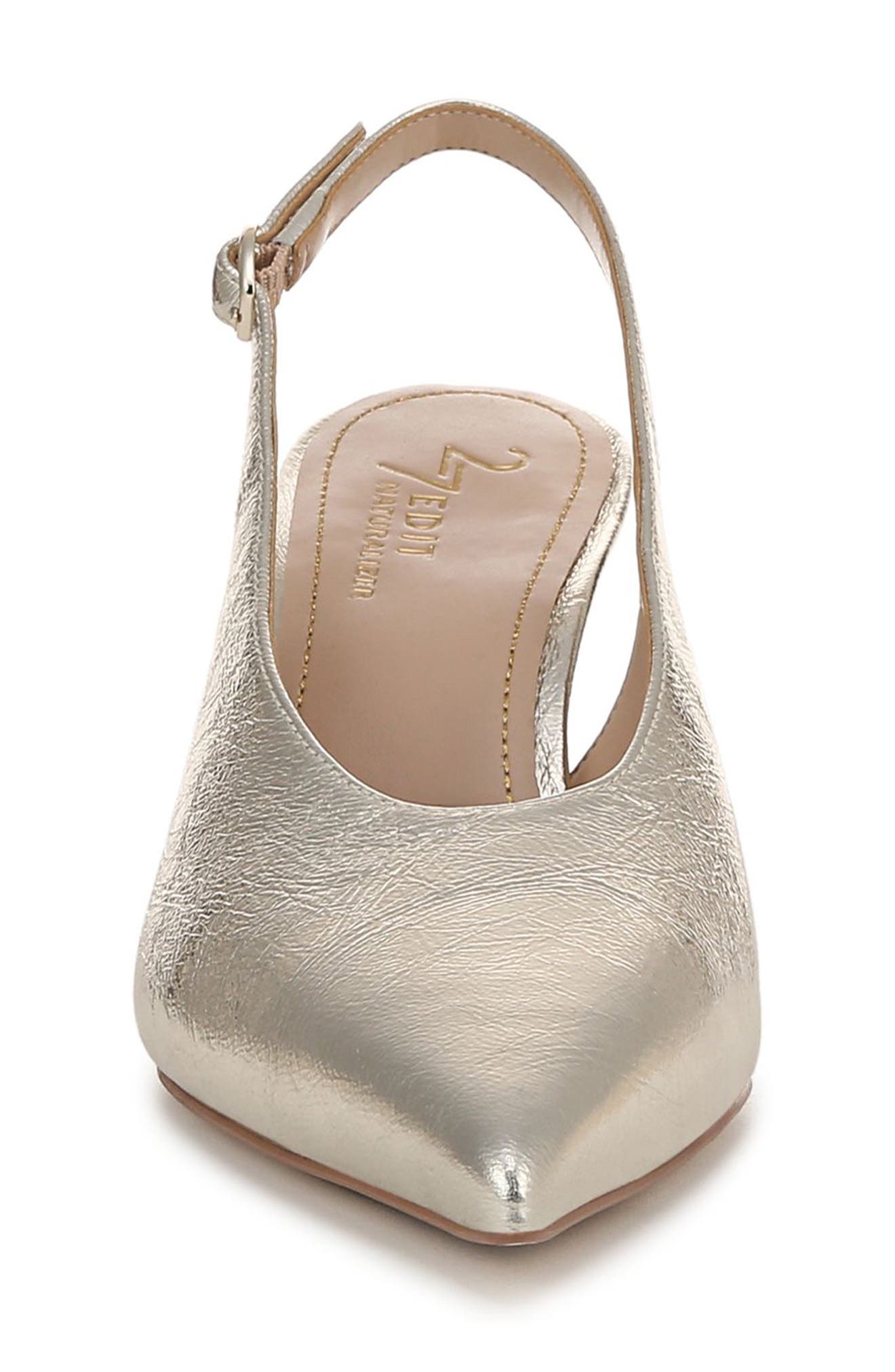 Elaine Slingback Pointed Toe Pump, Alternate, color, CHAMPAGNE