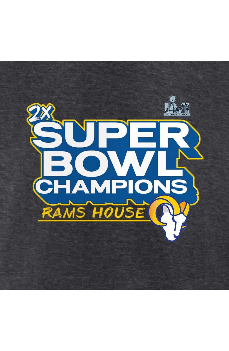 FANATICS Women's Fanatics Branded Charcoal Los Angeles Rams Super Bowl LVI Champions Parade V-Neck Long Sleeve T-Shirt, Alternate, color, 