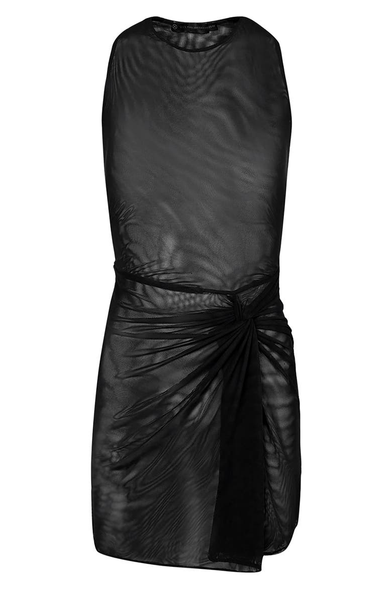 Mila Short Cover-Up Dress, Alternate, color, BLACK
