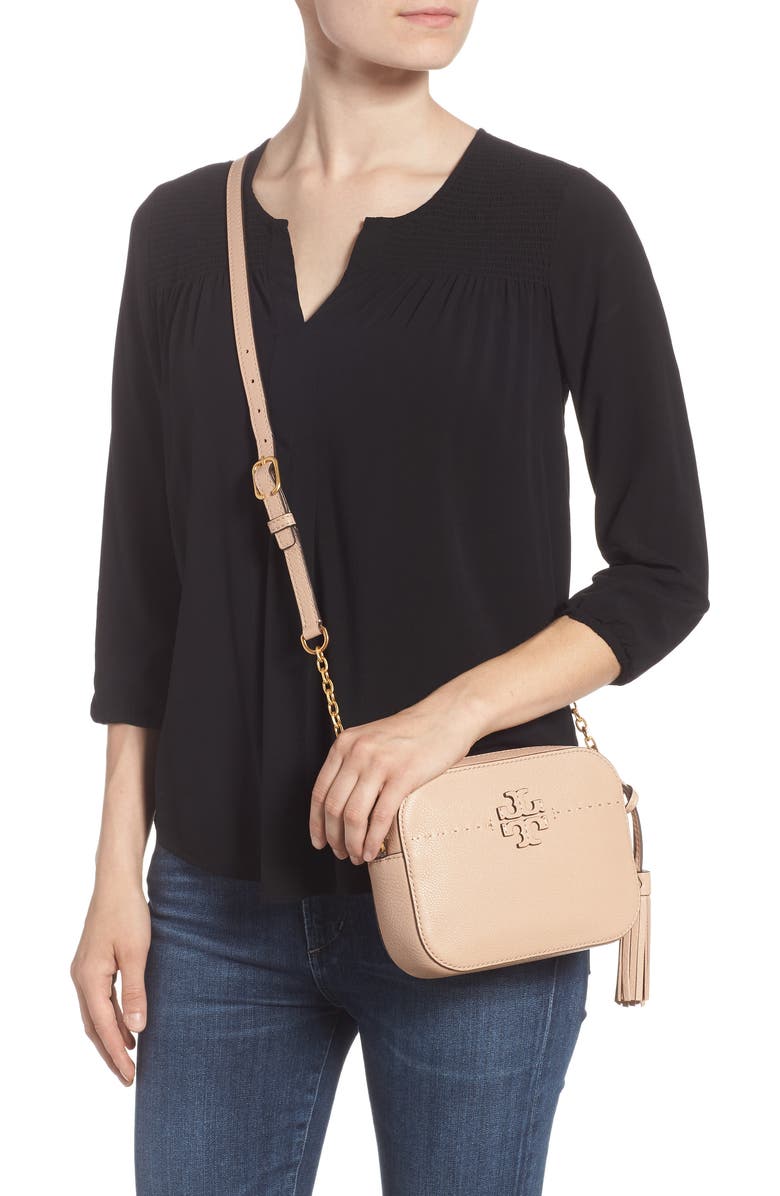 Tory Burch McGraw Leather Camera Bag, Alternate, color,