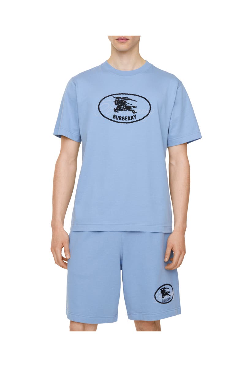 Burberry Knight Stamp Cotton Shorts, Main, color, Cornflower Blue