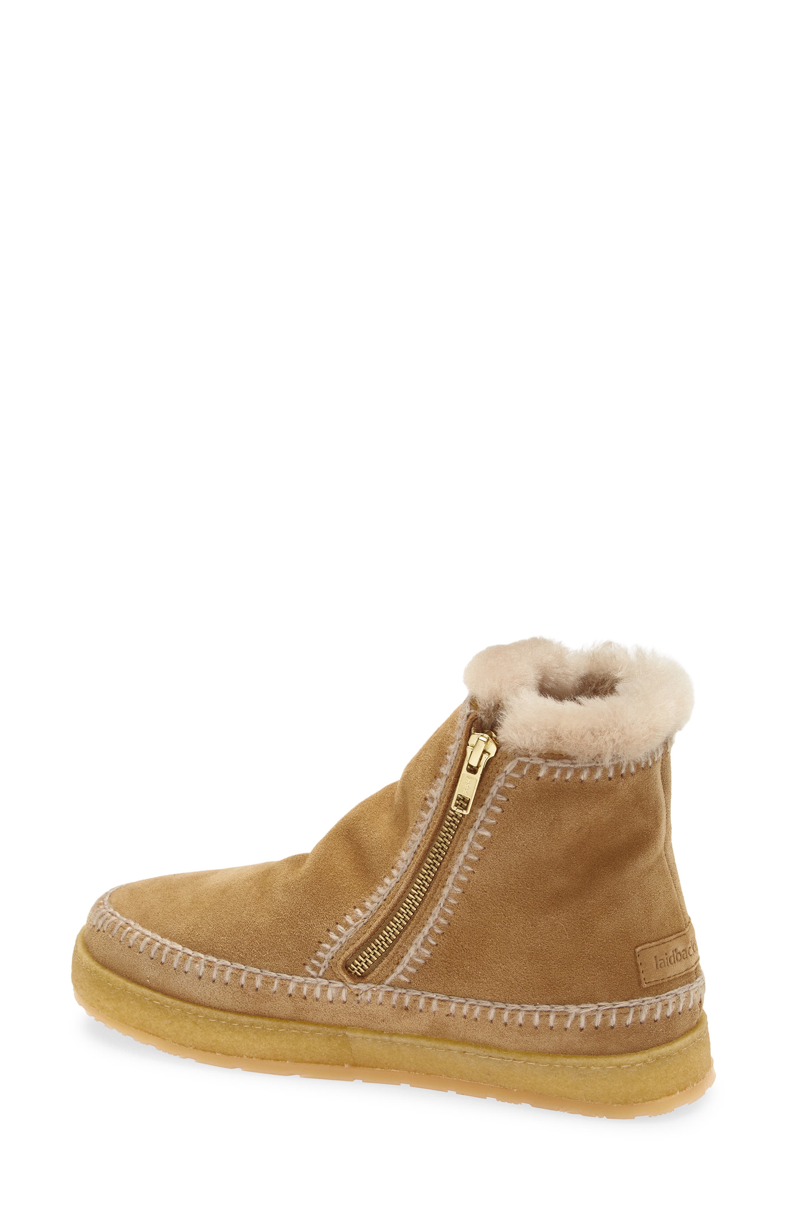 Setsu Genuine Shearling Lined Ankle Boot, Alternate, color, SAFFRON SUEDE / WHEAT
