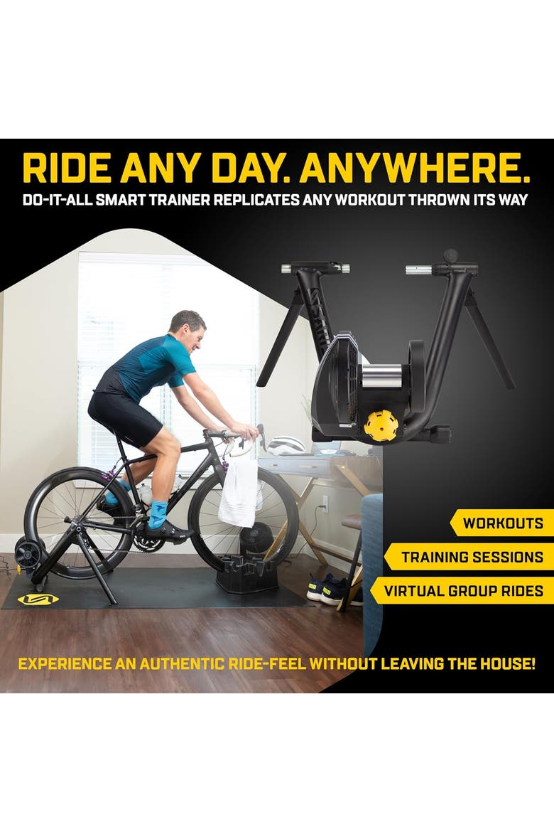 Smart Indoor Cycling Trainer with Electromagnetic Resistance, Alternate, color, Black