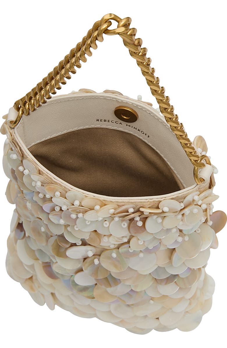 Rebecca Minkoff Ashlee Shimmery Phone Pouch, Alternate, color, Natural