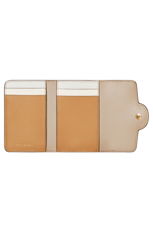 Tory Burch Robinson Small Pebbled Leather Wallet In Tiramisu