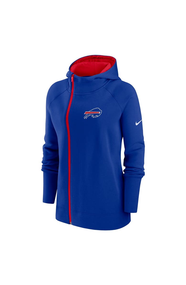 Nike Women's Nike  Royal Buffalo Bills Asymmetrical Raglan Full-Zip Hoodie, Alternate, color, 