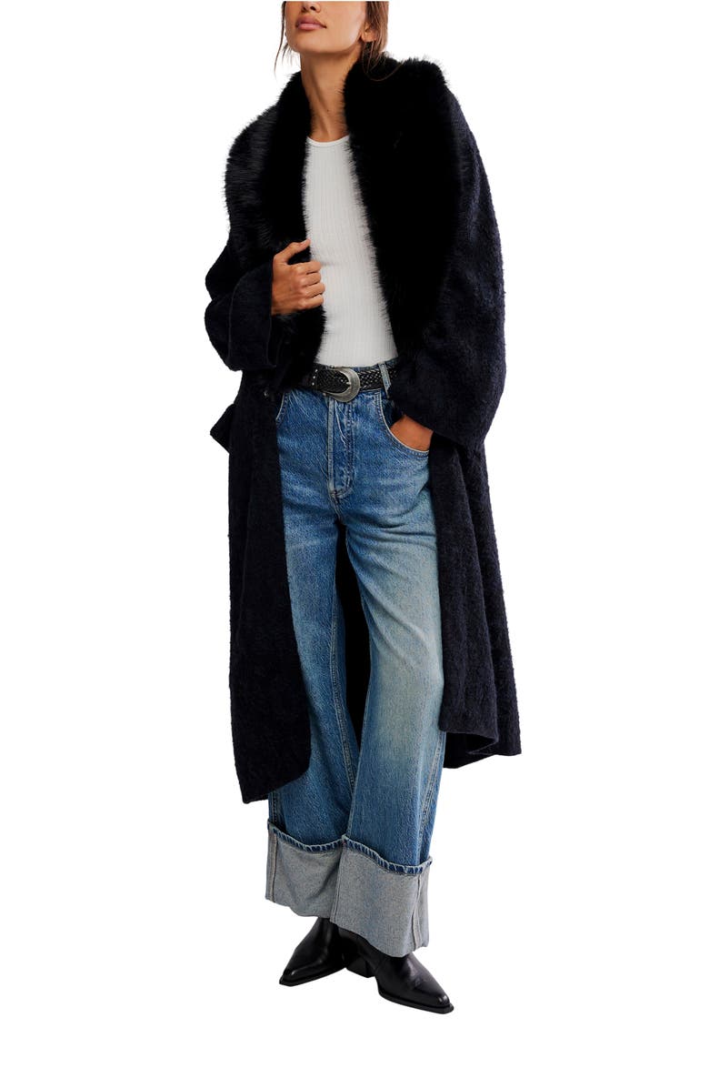 Free People Twice Loved Maxi Cardigan, Main, color, Solid Black