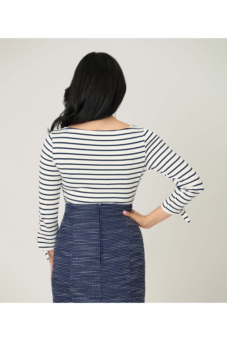 Gracie Top, Alternate, color, Navy & White Stripe