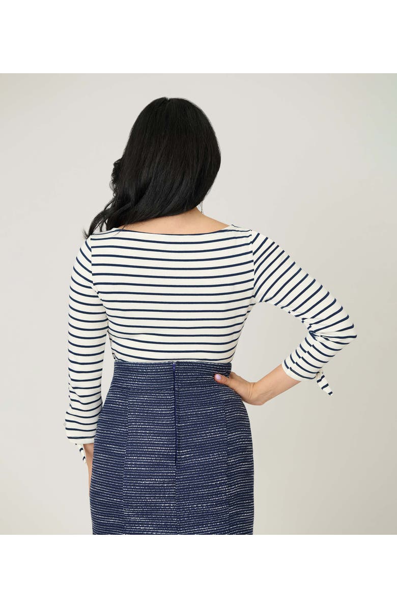 Unique Vintage Gracie Top, Alternate, color, Navy & White Stripe
