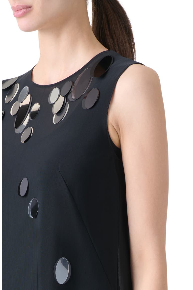 Paillette Detail Techno Tulle Midi Dress, Alternate, color, BLACK